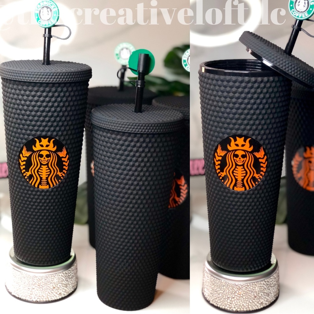 24oz Matte Black Spooky Tumbler 🖤🧡